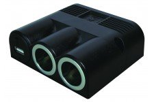 Pro Car Triple Surface-Mounted Socket Inc USB