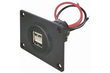 ProCar 67322500 Double USB Flush-mount Socket + Panel