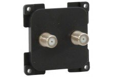 Twin Satellite Socket Plate: Black
