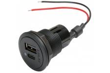 Built-In Socket including 1 Single USB-A Socket, switchable and 1 Power  Socket: PRO CAR Auto- und Bootszubehör