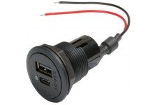 ProCar 67341000 Pwr Dbl USB-C/A LED Socket - Loose