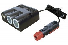 Pro Car Surface-Mounted Twin Lighter Socket + Twin USB With