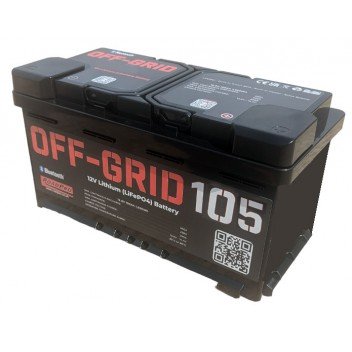 OFF-GRID 105: 105Ah/150A 12V Low-case Lithium Battery Image for OFF-GRID 105: 105Ah/150A 12V Low-case Lithium Battery