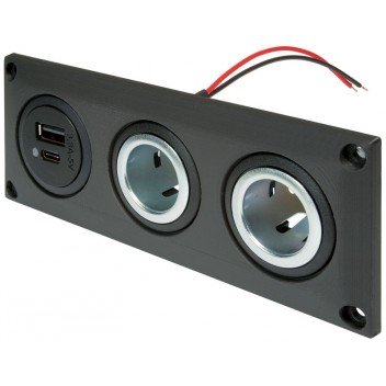 ProCar 67346500 e socket panel: USB C/A + lighter sockets Image for ProCar 67346500 e socket panel: USB C/A + lighter sockets