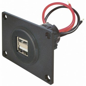 Image for ProCar 67322500 Double USB Flush-mount Socket + Panel