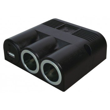 Image for ProCar 67334500 Triple Surface-Mounted Socket inc "A" USB