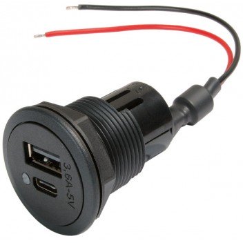 ProCar 67341500 Power Double USB-C/A LED Socket Image for ProCar 67341500 Power Double USB-C/A LED Socket