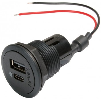 ProCar 67341000 Pwr Dbl USB-C/A LED Socket - Loose Image for ProCar 67341000 Pwr Dbl USB-C/A LED Socket - Loose
