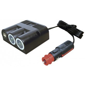 Pro Car Surface-Mounted Twin Lighter Socket + Twin USB With Image for Pro Car Surface-Mounted Twin Lighter Socket + Twin USB With