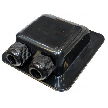 Image for 2-hole Waterproof Cable Box (6-12mm Gland) Black