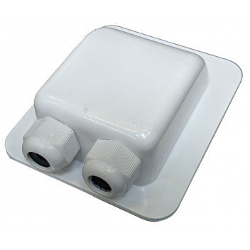 2-hole Waterproof Cable Box (6-12mm Gland) White Image for 2-hole Waterproof Cable Box (6-12mm Gland) White