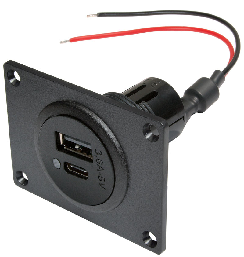 Built-In Socket including 1 Single USB-A Socket, switchable and 1 Power  Socket: PRO CAR Auto- und Bootszubehör